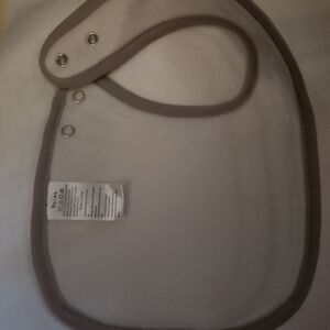 Gray Baby Bib with Snap Closures